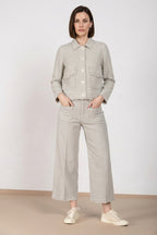 New York Studio Cropped pantalone chino donna in stuoia straight fit