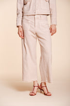 New York Studio Cropped women's chino pants in mat weave straight fit