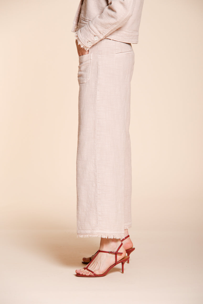 New York Studio Cropped pantalon chino femme en natté straight fit