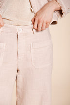 New York Studio Cropped women's chino pants in mat weave straight fit
