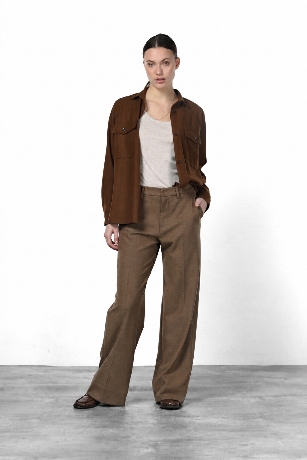 New York Studio Tailored Chinohose für Damen aus Flanell-Jersey mit straight fit