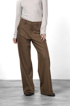 New York Studio Tailored pantalone chino donna in jersey flanella straight fit