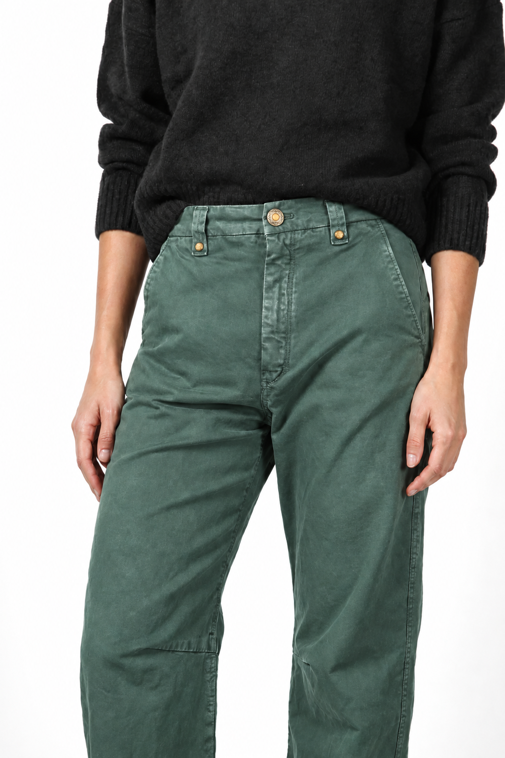 Vivienne City pantalon chino femme en gabardine balloon fit