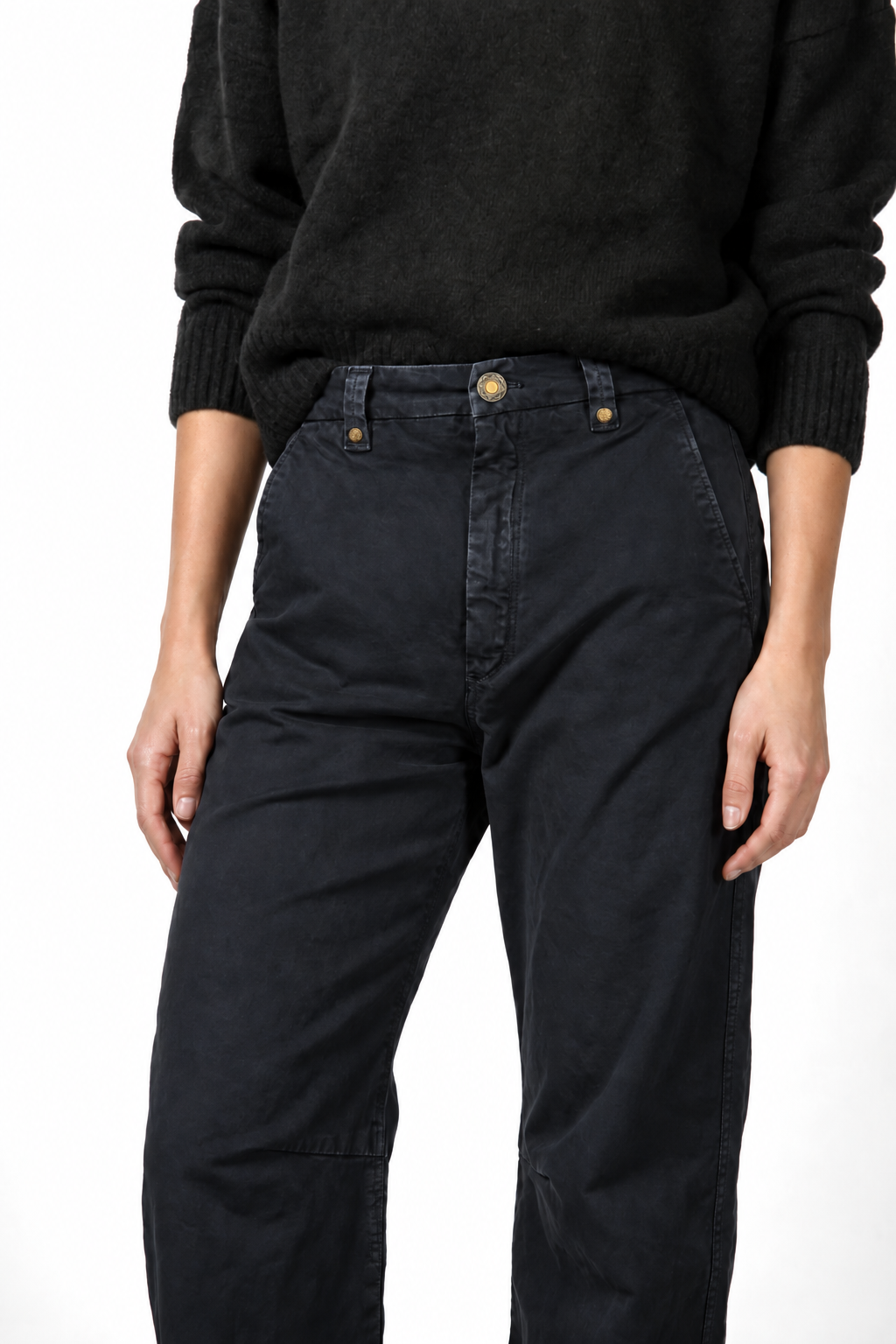 Vivienne City pantalon chino femme en gabardine balloon fit