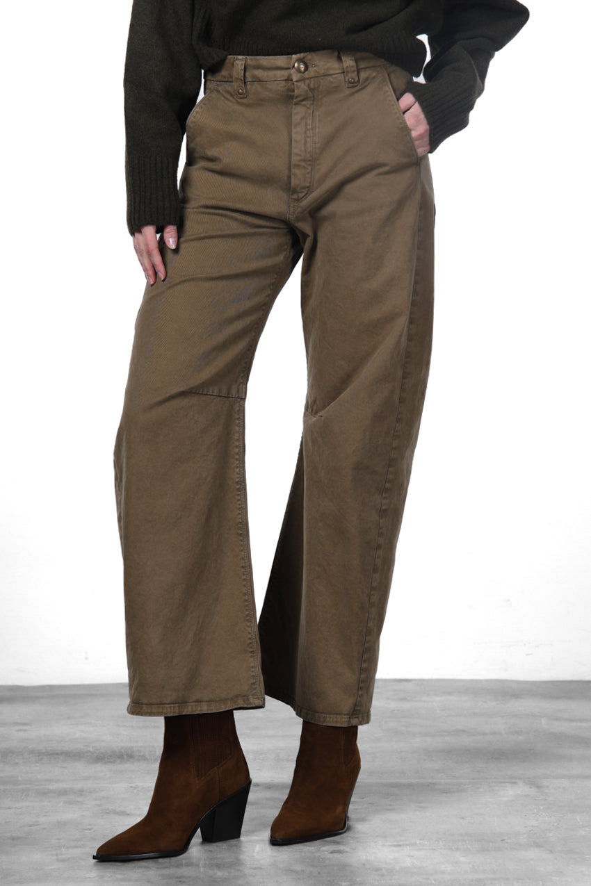 Vivienne City women’s chino pants in gabardine with balloon fit