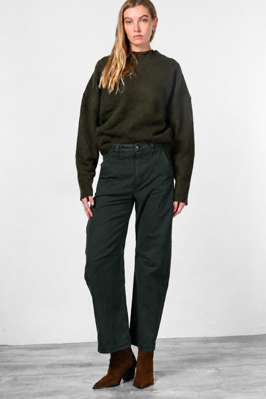 Vivienne City women’s chino pants in gabardine with balloon fit