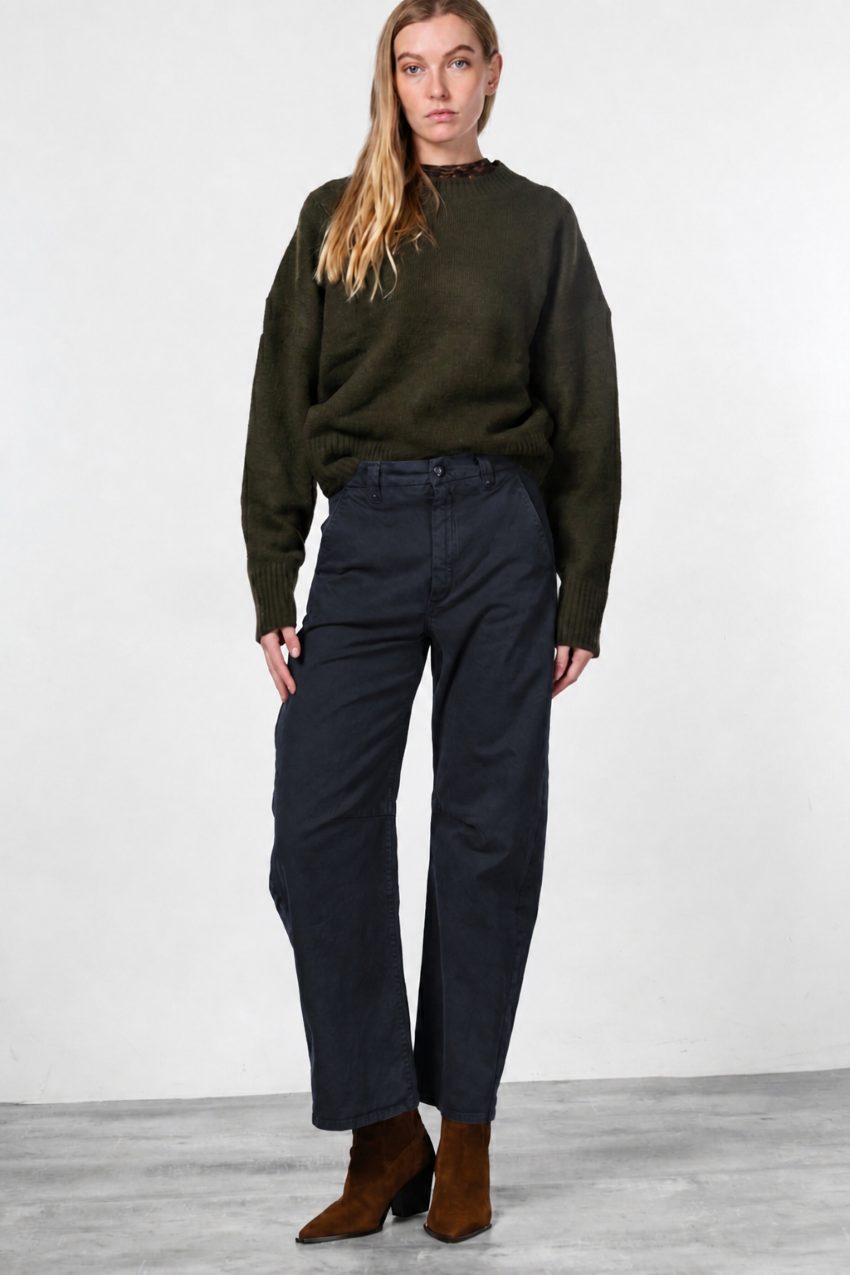 Vivienne City women’s chino pants in gabardine with balloon fit