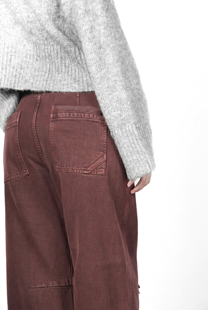 Violette Chinohose für Damen aus Twill mit balloon fit ①
