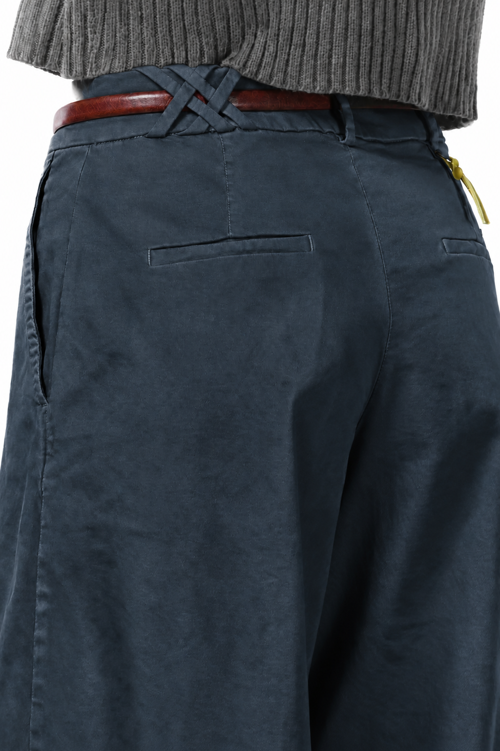 New York Wide Damen-Chinohose aus Satin, Wide Leg