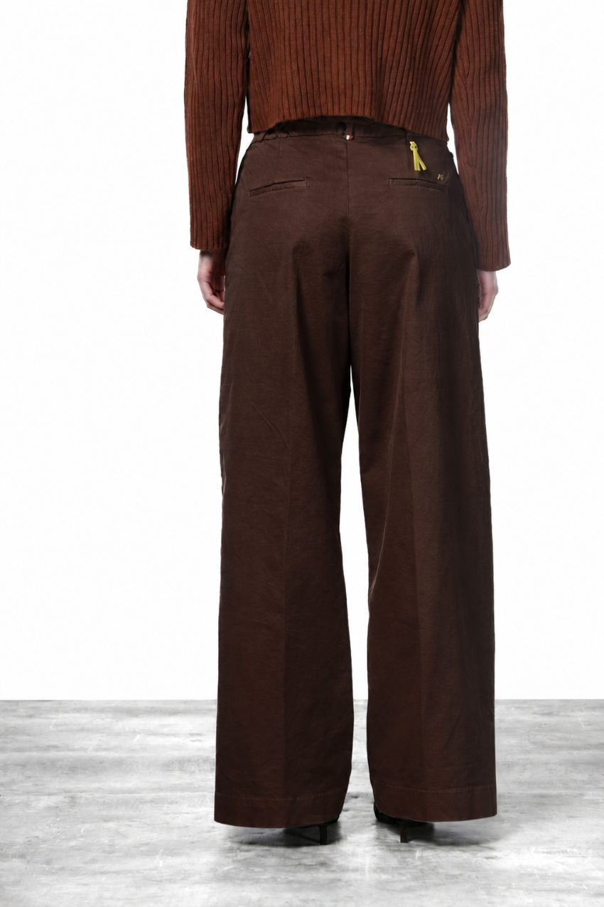 New York Wide Damen-Chinohose aus Satin, Wide Leg