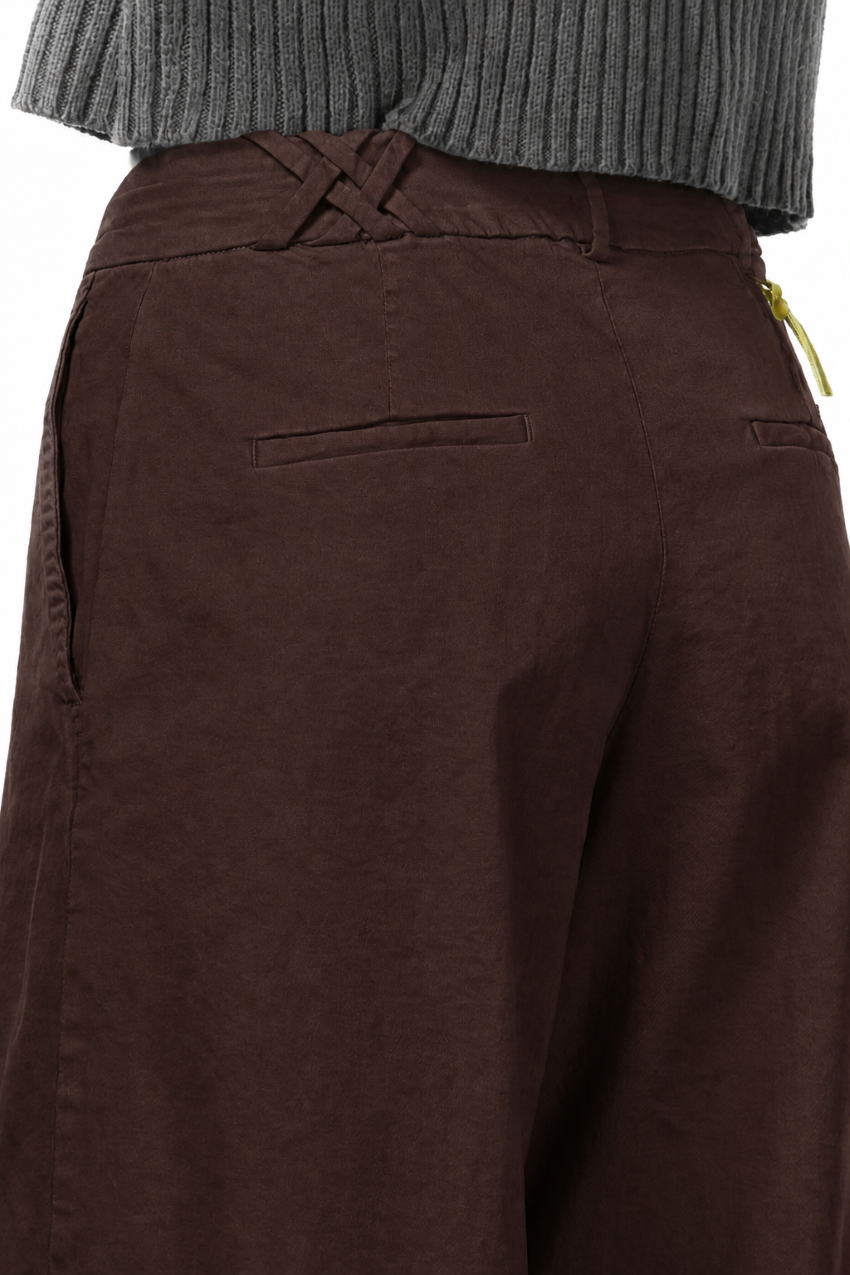 New York Wide Damen-Chinohose aus Satin, Wide Leg