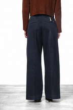 New York Wide Damen-Chinohose aus Satin, Wide Leg