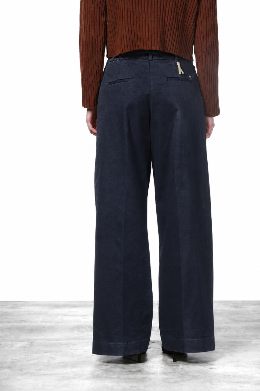 New York Wide Damen-Chinohose aus Satin, Wide Leg