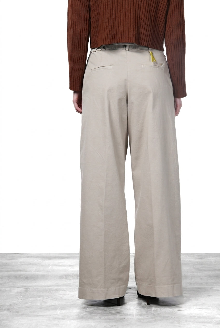 New York Wide Damen-Chinohose aus Satin, Wide Leg