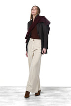 New York Wide Elax pantalone chino donna in gabardina wide leg