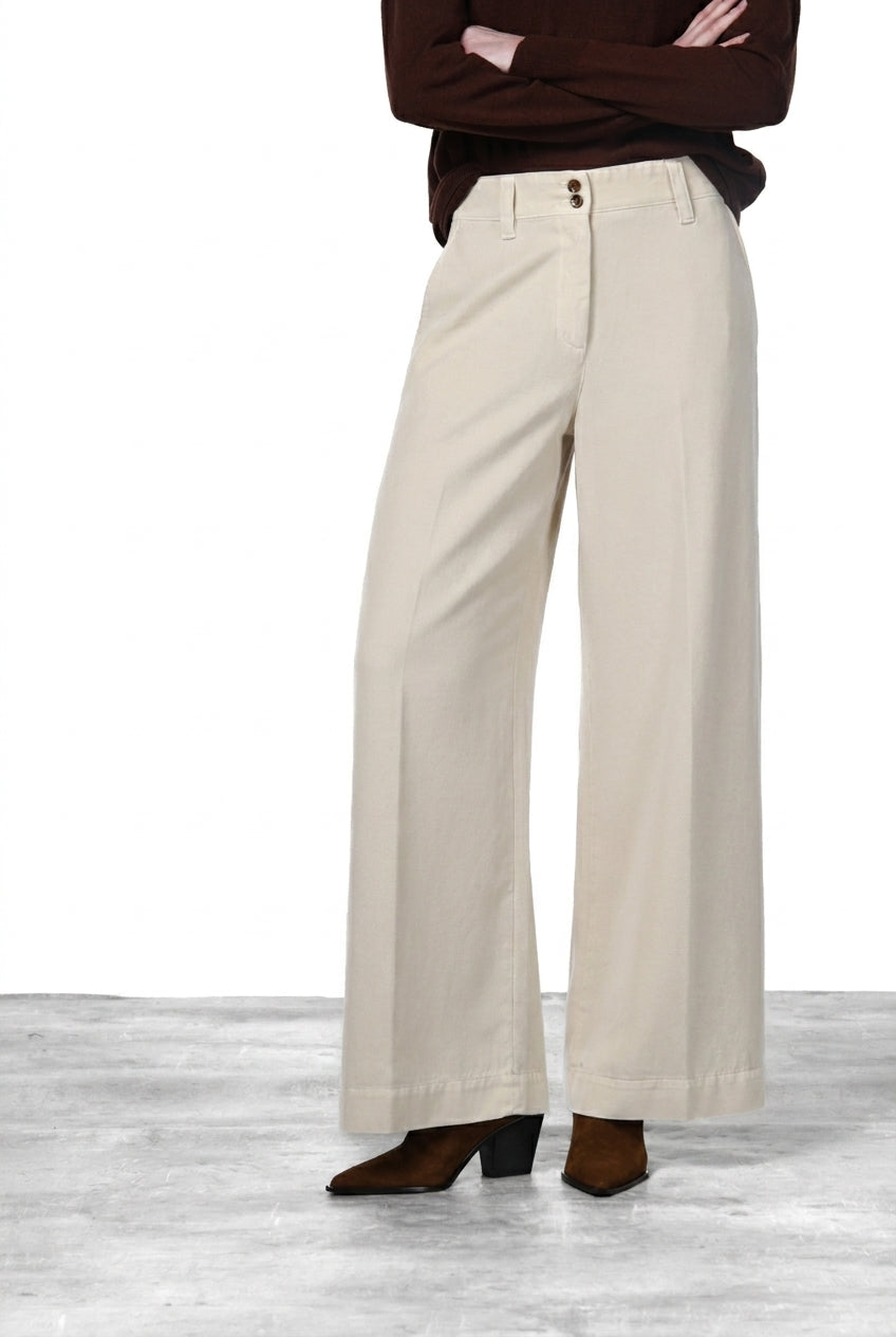 New York Wide Elax pantalon chino femme en gabardine, wide leg