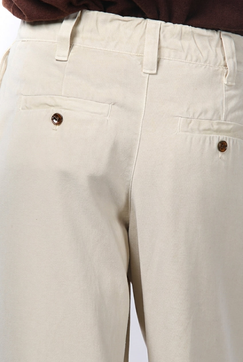 New York Wide Elax pantalon chino femme en gabardine, wide leg