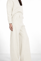 New York Wide Damen-Chinohose aus Wolltuch, Wide Leg