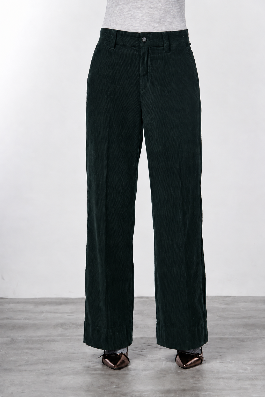 New York Wide Damen-Chinohose aus 500-Rippen-Cord, Wide Leg