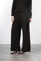 New York Wide pantalone chino donna in velluto 500 righe wide leg