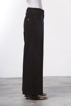 New York Wide pantalone chino donna in velluto 500 righe wide leg