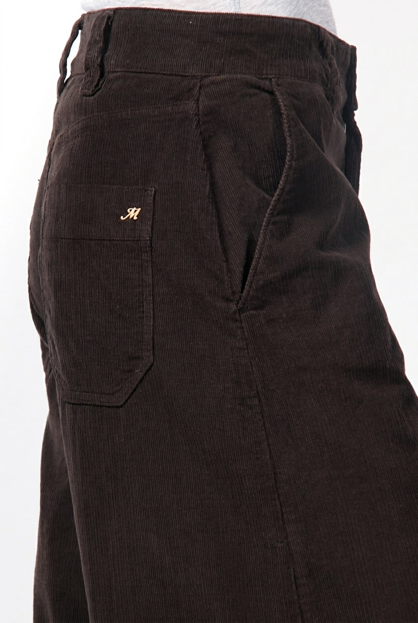 New York Wide pantalone chino donna in velluto 500 righe wide leg