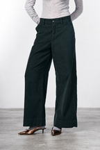 Pantalon chino New York Wide femme en velours côtelé 500 raies, wide leg