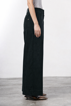 Pantalon chino New York Wide femme en velours côtelé 500 raies, wide leg