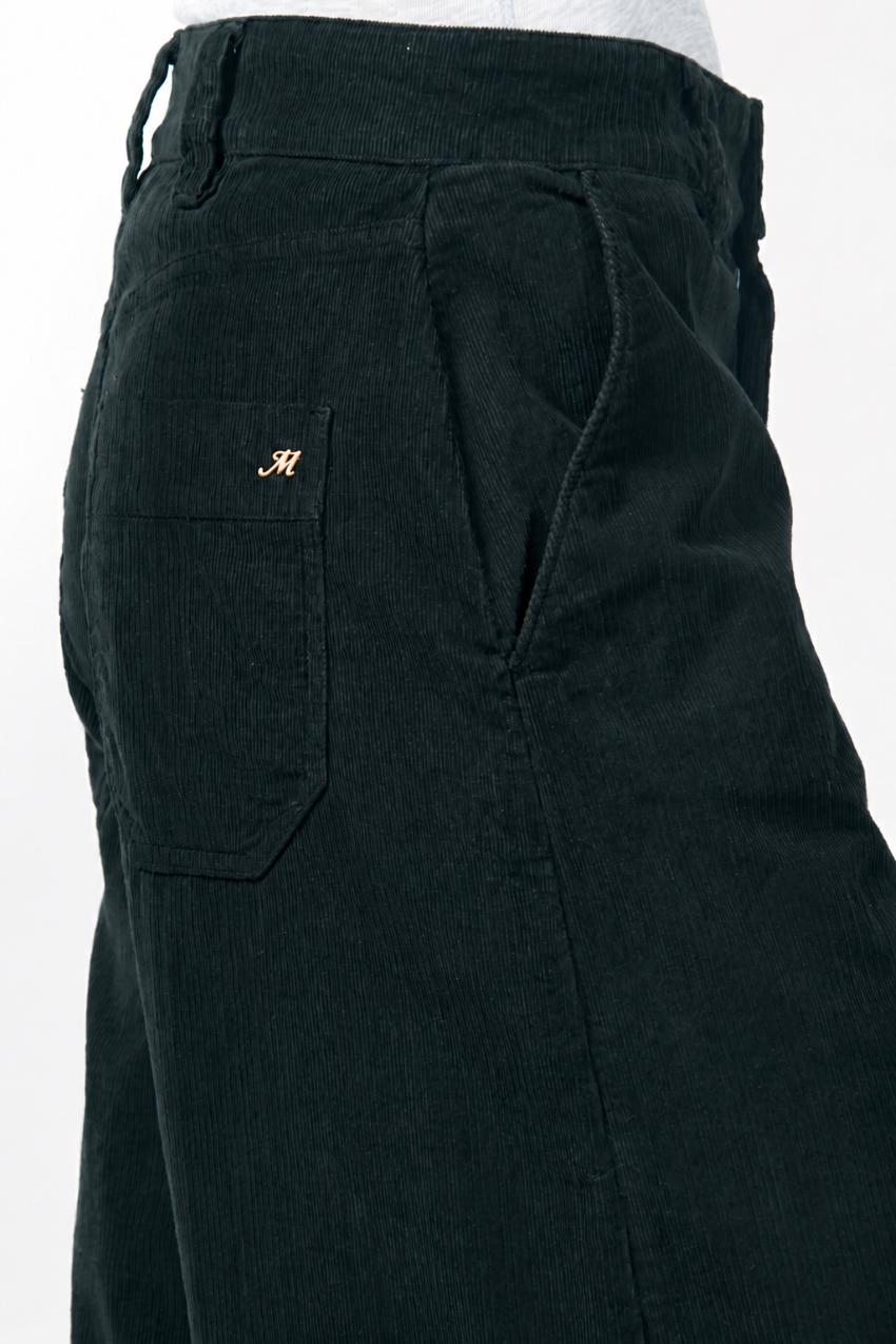Pantalon chino New York Wide femme en velours côtelé 500 raies, wide leg
