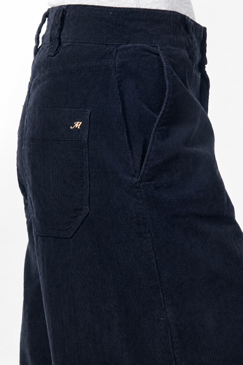 New York Wide pantalon chino femme en velours 500 raies wide leg
