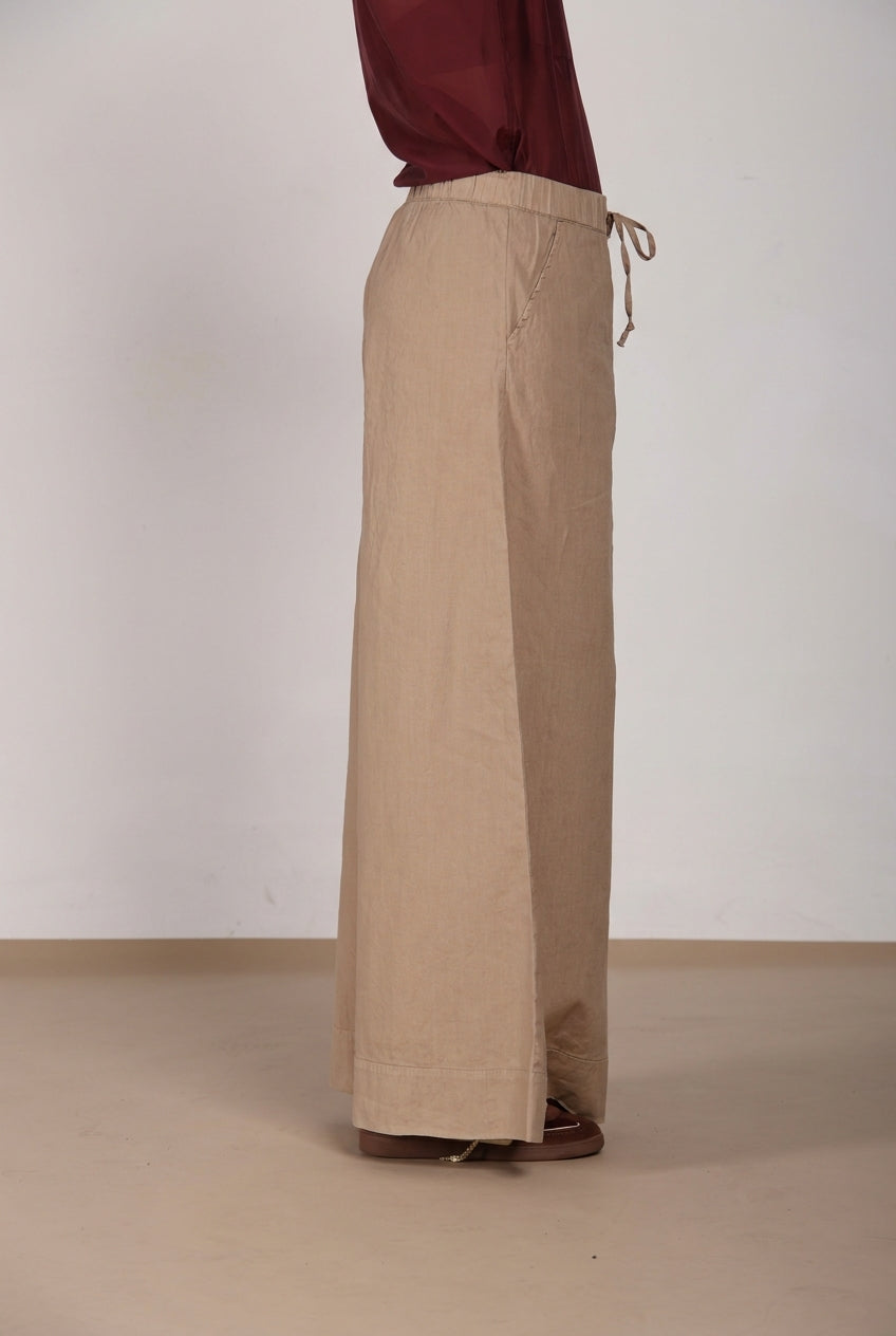 Portofino Hose Chino Jogger Damen aus leichtem Leinen- und Baumwoll-Canvas wide leg