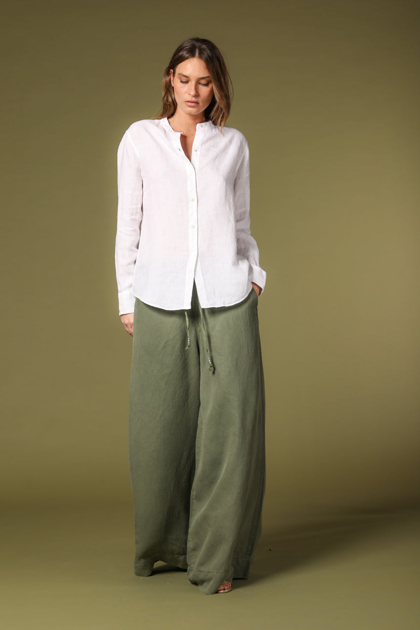 Image 2 de pantalon chino pour femme, modèle Portofino en vert, relaxed fit de Mason's