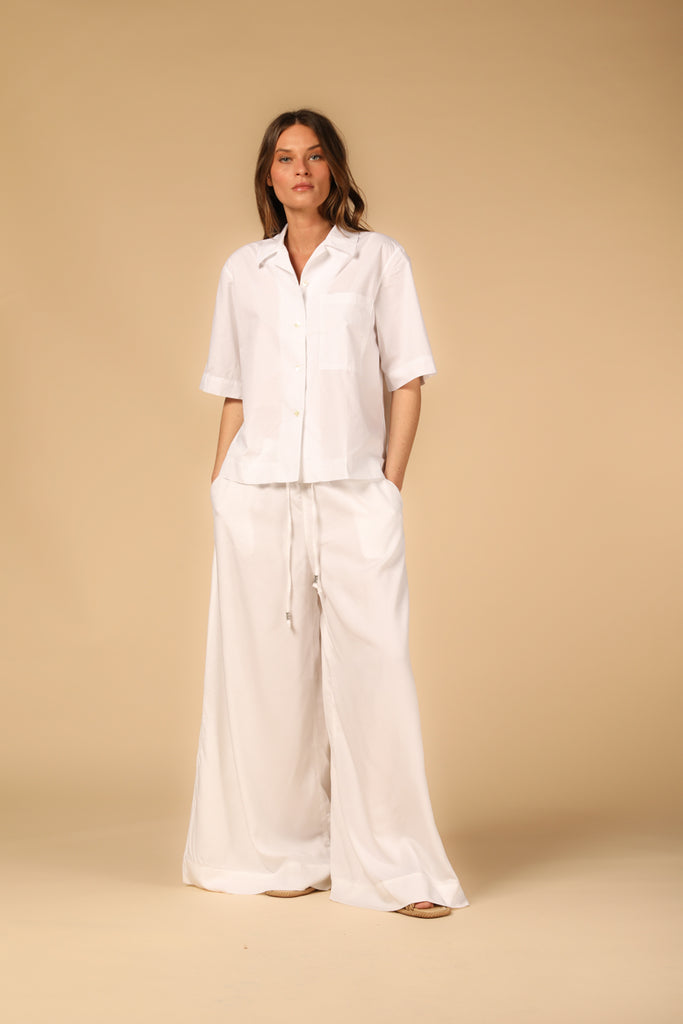 Image 2 de pantalon chino pour femme, modèle Portofino en blanc, fit relaxed de Mason's