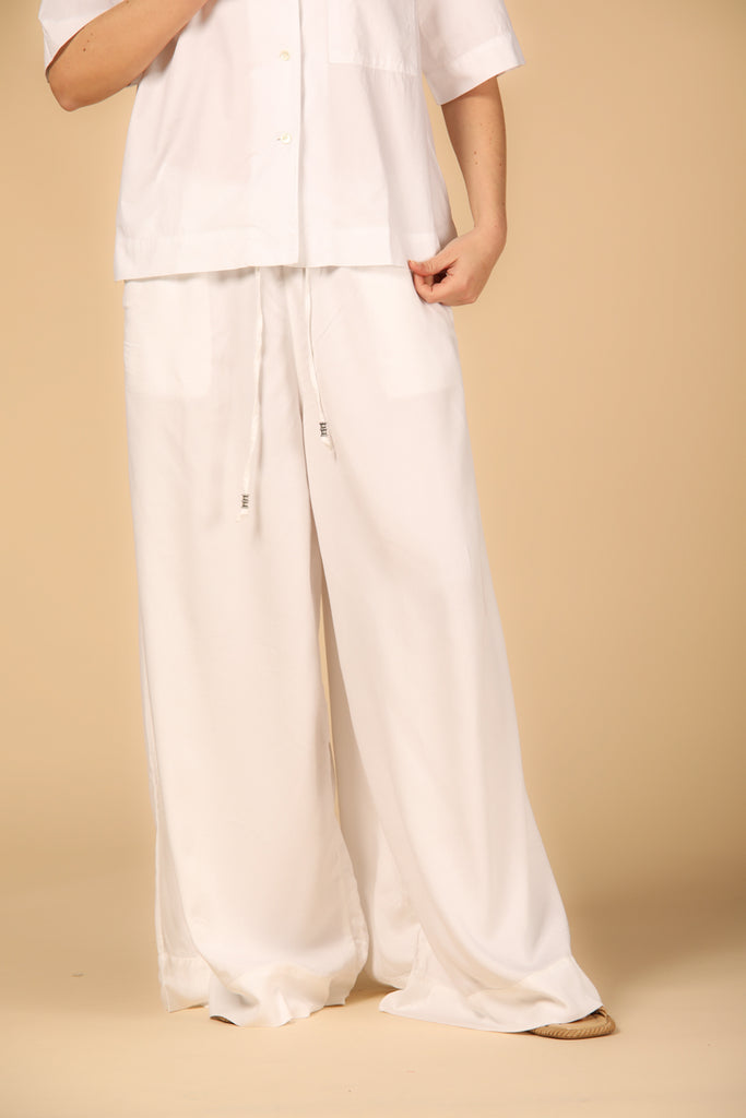 Image 4 de pantalon chino pour femme, modèle Portofino en blanc, fit relaxed de Mason's
