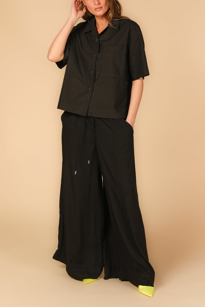 Image 2 de pantalon chino pour femme, modèle Portofino en noir, fit relaxed de Mason's