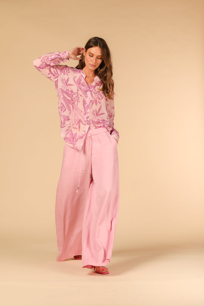 Image 2 de pantalon chino pour femme, modèle Portofino en lilas, fit relaxed de Mason's