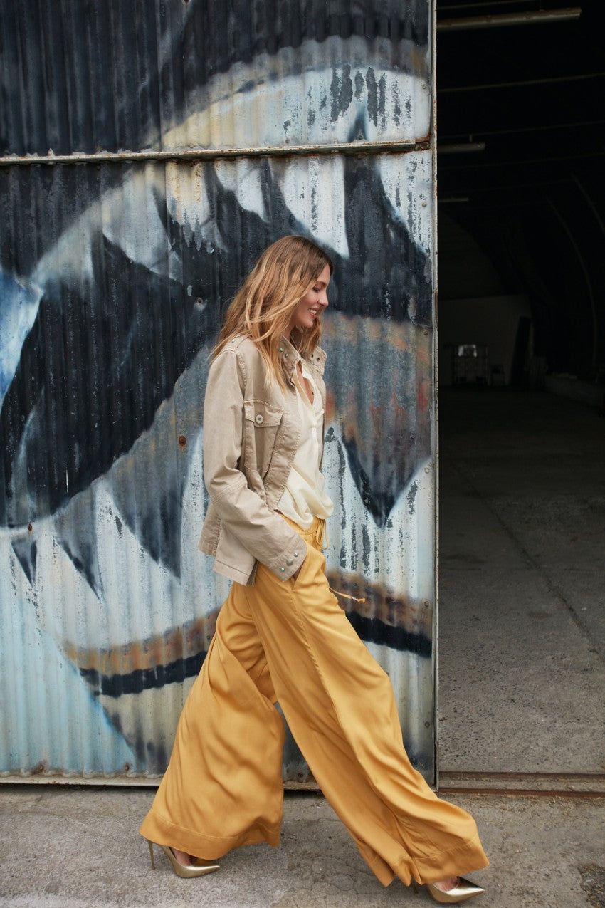 Portofino women's chino trousers in modal wide leg