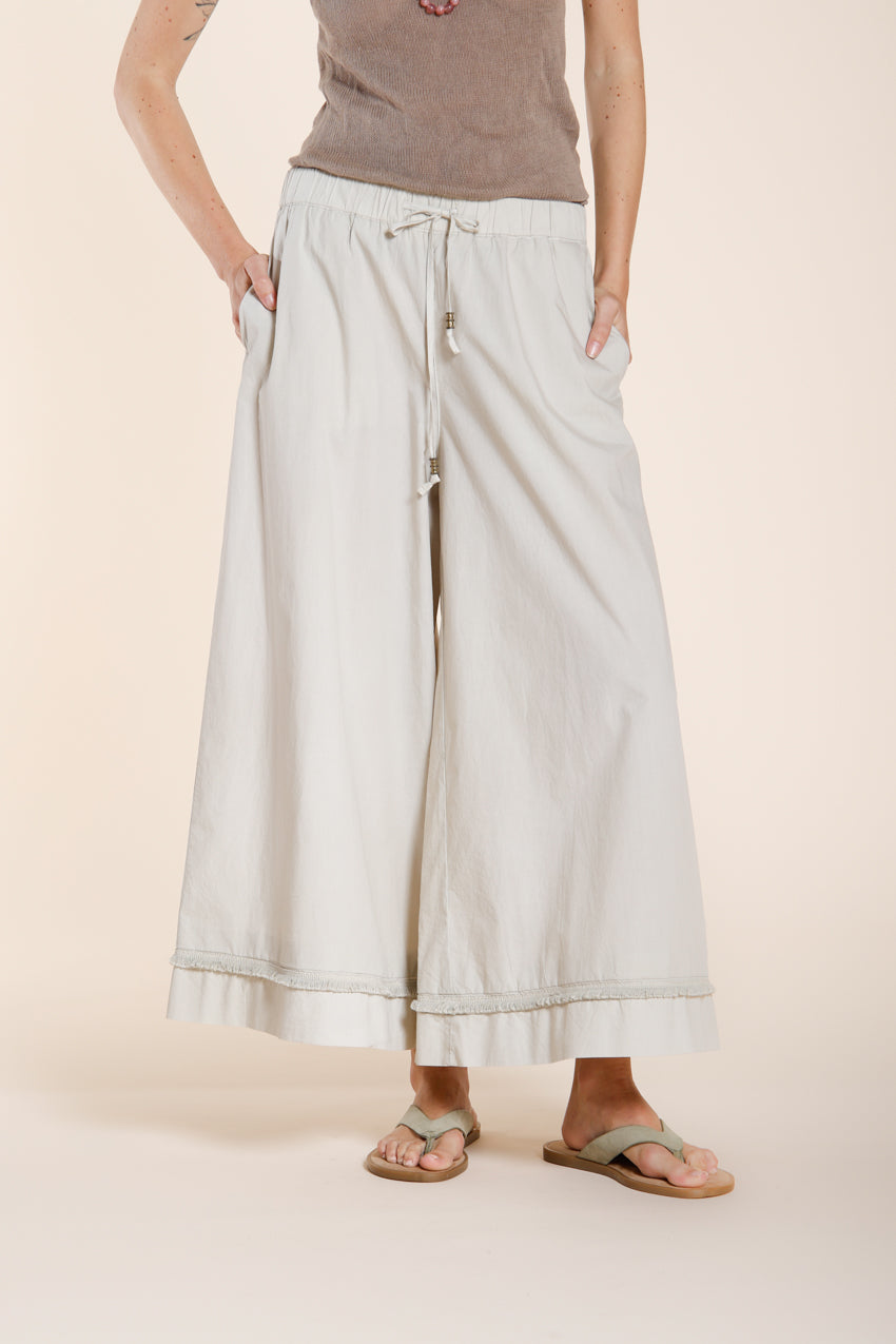 Portofino Cropped pantalon chino jogger femme en popeline wide leg
