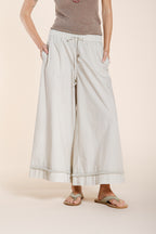 Portofino Cropped pantalon chino jogger femme en popeline wide leg