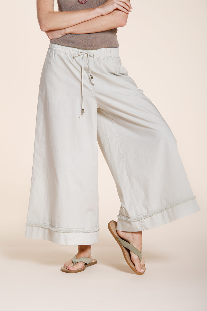 Portofino Cropped pantalone chino jogger donna in popeline wide leg