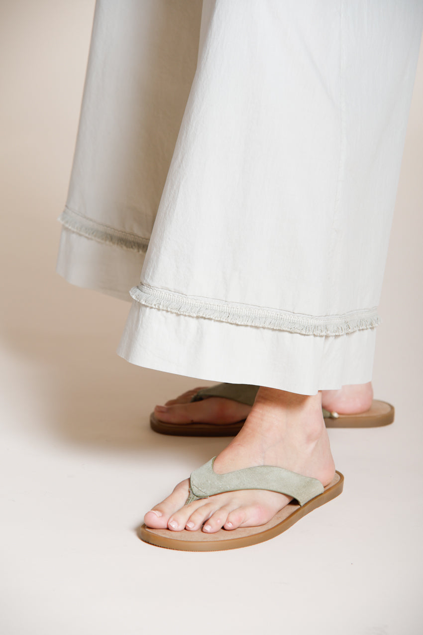 Portofino Cropped pantalon chino jogger femme en popeline wide leg