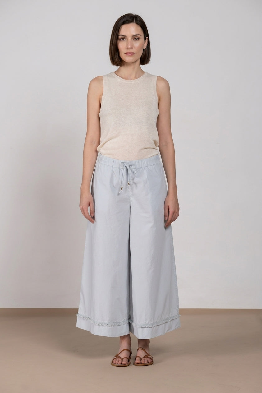 Portofino Cropped women's chino jogger pants in poplin wide leg