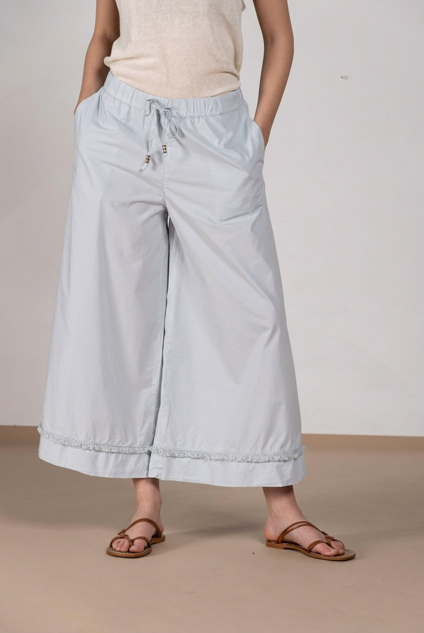 Portofino Cropped women's chino jogger pants in poplin wide leg