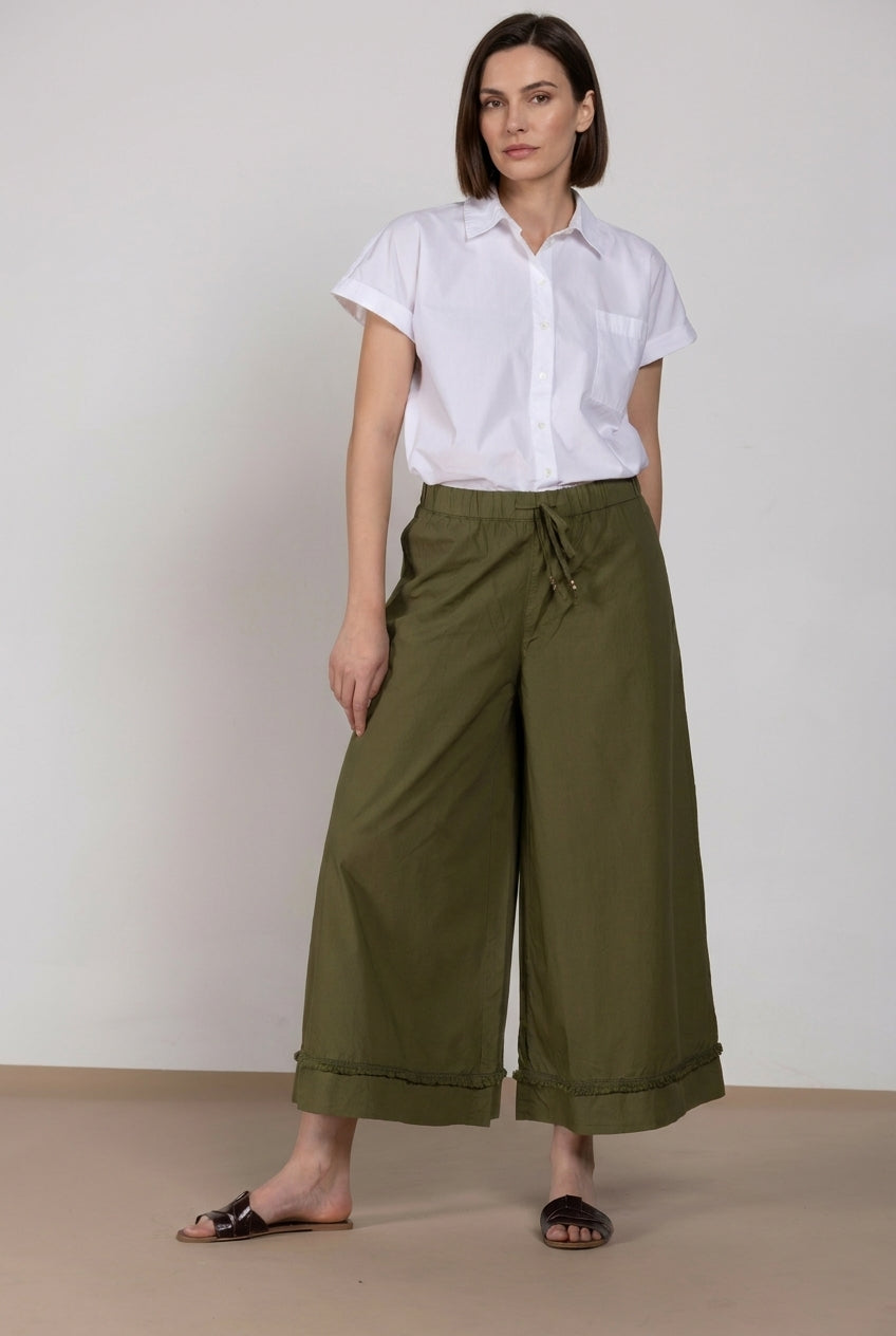 Portofino Cropped Hose Chino Jogger Damen aus Popeline wide leg