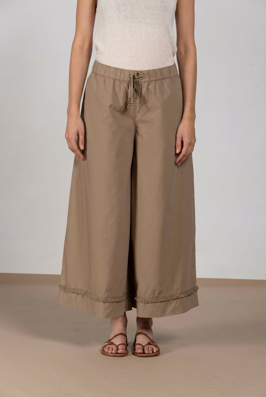 Portofino Cropped women's chino jogger pants in poplin wide leg