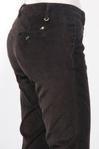 New York Slim pantalone chino donna in velluto a costa grande slim fit ①