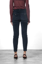 New York Slim pantalone chino donna in velluto a costa grande slim fit ①