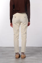 New York Slim pantalone chino donna in velluto a costa grande slim fit ①