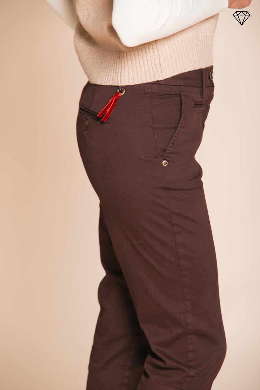 Foto 2 New York Slim pantalone chino donna in raso slim fit ①