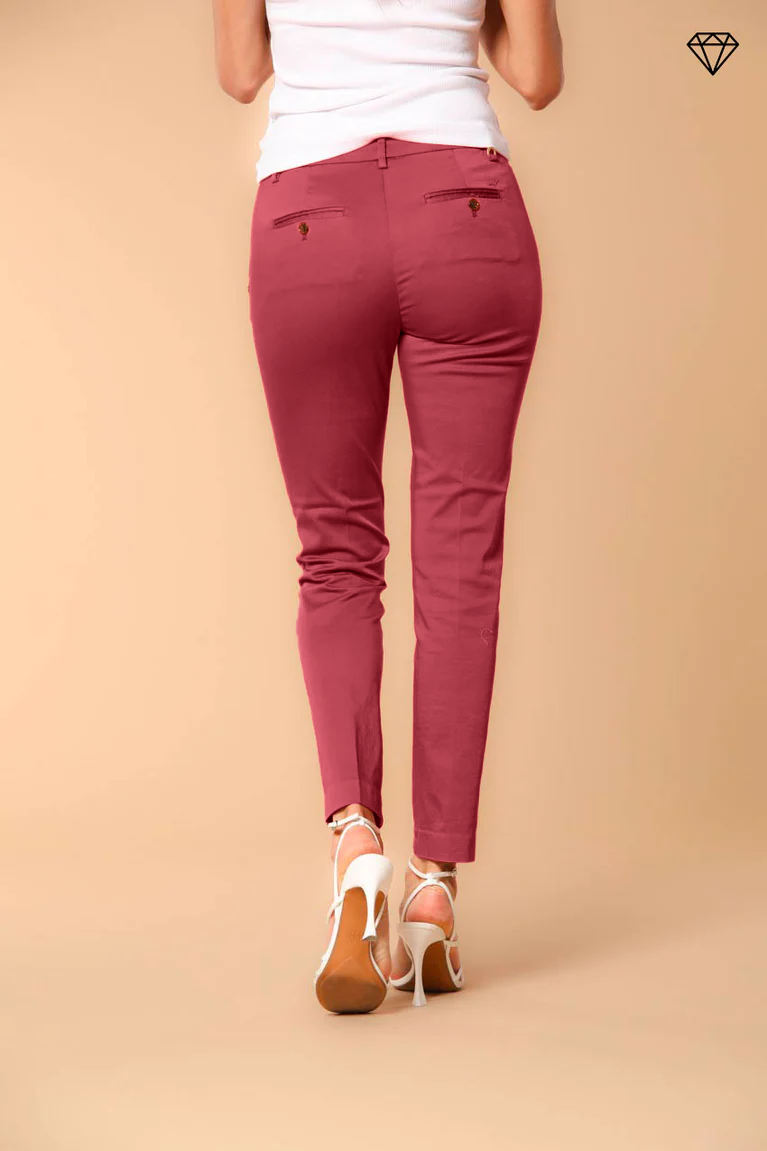 New York Slim women's chino trousers in stretch satin slim fit ①